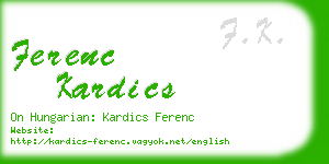 ferenc kardics business card